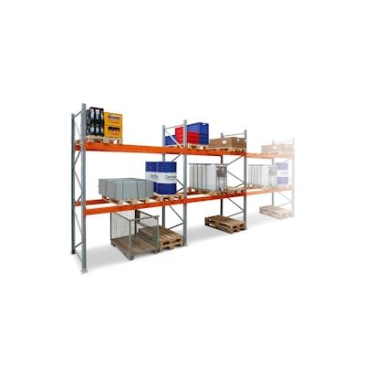 PROREGAL Palettenregal | Super-Tall | HxBxT 550x1123x110cm| Fachlast 3000 kg | 2-Ebenen | Grundfeld Image