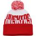 Men's adidas Scarlet/White Nebraska Huskers Colorblock Cuffed Knit Hat with Pom