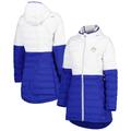 Women's MSX by Michael Strahan White/Royal Los Angeles Rams Willow Quilted Hoodie Full-Zip Jacket