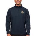 Men's Antigua Heather Navy Marquette Golden Eagles Course Quarter-Zip Pullover Top