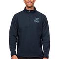 Men's Antigua Heather Navy Old Dominion Monarchs Course Quarter-Zip Pullover Top