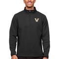 Men's Antigua Heather Black Vanderbilt Commodores Course Quarter-Zip Pullover Top