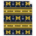 Michigan Wolverines 60'' x 70'' Holiday Gift Wrap Sherpa Flannel Fleece Blanket