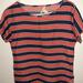 J. Crew Tops | J. Crew - Size 4 - 100% Silk Short Sleeve Top - Orange, White And Navy Stripes | Color: Blue/Red | Size: 4