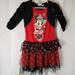 Disney Costumes | Disney Store Minnie Mouse Red/Black Girls Dress Size 8 Stretch Knit | Color: Black/Red | Size: Girls 8