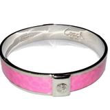 Coach Jewelry | Coach Pink & Silver Signature Bangle Bracelet | Color: Pink/Silver | Size: Os