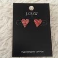 J. Crew Accessories | Jcrew Heart Rhinestone Earrings | Color: Red | Size: Os