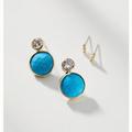 Anthropologie Jewelry | Anthropologie Lili Post Earring Set In Two Pairs | Color: Blue/Gold | Size: Os