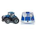 siku 6739, New Holland T7.315 Traktor, 1:32, Blau, Metall/Kunststoff, Ferngesteuert, Inkl. Bluetooth Fernsteuermodul, Mit abnehmbaren Doppelreifen, Steuerung via App möglich