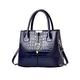 NICOLE & DORIS Tote Bags for Women Top Handle Elegant Handbag Shoulder Bag PU Leather Patent Bag Ladies Work Bag Crossbody Satchel Bag with Cute Pendant Navy Blue