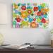 East Urban Home Bright Decorative Flowers I by Silvia Vassileva - Wrapped Canvas Graphic Art Print Canvas/Metal in Blue/Green/Orange | Wayfair