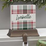 Personalization Mall Fresh Plaid Stocking Holder Wood in Brown/Green/Red | 6.25 H x 2.75 W in | Wayfair 37501