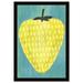 Oliver Gal Bright Yellow Edible, Bright Shortcake Berry Modern Yellow - Framed Painting Paper in Green/Yellow | 32" H x 22" W x 1.75" D | Wayfair