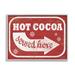 Stupell Industries Holiday Rustic Distressed White & Red Vintage Sign Hot Cocoa Served Here Wood in Brown | 14 H x 11 W x 1.5 D in | Wayfair
