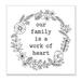 Stupell Industries Work Of Heart Floral Outline Wreath Family Quote Wall Plaque Art By Lettered & Lined in Black/Brown/White | Wayfair