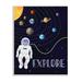 Stupell Industries Explore Outer Space Adventure Astronaut Among Planets Wall Plaque Art By Linda Birtel in Black/Brown/White | Wayfair