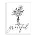 Stupell Industries Grateful Casual Script Calligraphy Floral Daisies Bouquet Wall Plaque Art By Lettered & Lined in Black/Brown/White | Wayfair