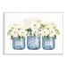 Stupell Industries White Rose Flower Bouquets Blue Farmhouse Jars Wall Plaque Art By Lettered & Lined in Brown/Green/Yellow | Wayfair