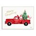 Stupell Industries Merry Christmas Holiday Red Truck Santa Gnomes & Tree Wall Plaque Art By Heatherlee Chan in Brown/Red | Wayfair an-558_wd_10x15