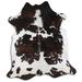 Black/Brown 84 x 72 x 0.25 in Area Rug - Foundry Select Animal Print Handmade Cowhide Novelty 6' x 7' Cowhide Area Rug in White/Brown/Black Cowhide, | Wayfair