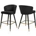 Everly Quinn 28" Bar Stool Upholstered/Velvet/Metal in Black | 37 H x 20 W x 21 D in | Wayfair CA17068DAB8A4CF7810B6F16E8AF7193