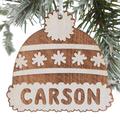 Personalization Mall Family Hat Engraved Wood Holiday Shaped Ornament Wood in Brown/White | 4 H x 4.25 W in | Wayfair 24815-W