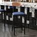 Commercial Metal Barstool with Wood Seat and Boomerang Back