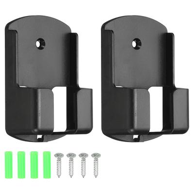 2pcs Remote Control Holders 1.8" Length Wall Mounted Storage with Screws, Black