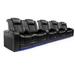 Valencia Tuscany Top Grain Nappa 11000 Leather Home Theater Seating Power Recliner Row of 5 Loveseat Left Black