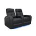 Valencia Verona Top Grain Nappa 9000 Leather Home Theater Seating Power Recliner Row of 2 Black