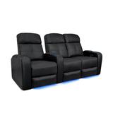 Valencia Verona Top Grain Nappa 9000 Leather Home Theater Seating Power Recliner Row of 3 Loveseat Right Black