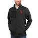 Men's Antigua Heather Black Louisville Cardinals Course Full-Zip Jacket