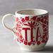 Anthropologie Kitchen | Anthropologie Sweetly Stated Tea Mug - Cream, Red & Blue | Color: Cream/Red | Size: Os