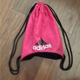 Adidas Bags | Adidas Drawstring Pink Black Gym Athletic Back Pack Bag | Color: Black/Pink | Size: Os