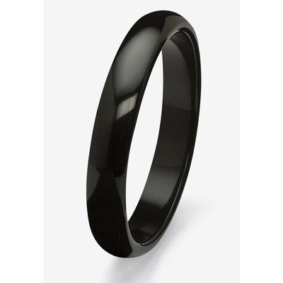 Women's Genuine Black Agate Bangle Bracelet 8.5 Inches Jewelry by PalmBeach Jewelry in Agate
