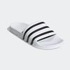 Badesandale ADIDAS ORIGINALS "ADILETTE", Gr. 44,5, weiß (weiß, core schwarz, weiß), Synthetik, sportlich, Schuhe Badelatschen Pantolette Schlappen