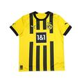 PUMA Borussia Dortmund BVB Boy's Season 2022/23 Official Home T-Shirt, Cyber Yellow, 116