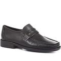 Pavers Men's Leather Loafers - Black Size 7 (41)