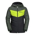 Fleecejacke JACK WOLFSKIN "THREE HILLS JACKET KIDS" Gr. 176, schwarz-weiß (phantom) Kinder Jacken Westen