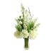 Creative Displays, Inc. Delphinium, Hydrangea & Fern Floral Arrangement in Tall Glass Vase Plastic/Polysilk | 36 H x 25 W x 25 D in | Wayfair