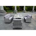 Direct Wicker Hayden Wicker/Rattan 7 - Person Seating Group w/ Cushions Synthetic Wicker/All - Weather Wicker/Wicker/Rattan in Gray | Outdoor Furniture | Wayfair