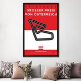 East Urban Home Minimal Movie 'F1 Osterreichring Race Track' Graphic Art Print on Canvas Metal in Black/Red/White | 60 H x 40 W x 1.5 D in | Wayfair
