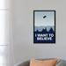 East Urban Home I Want To Believe Minimal Poster Tardis - Graphic Art Print on Canvas in Black/Blue/White | 26 H x 18 W x 1.5 D in | Wayfair