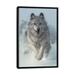 East Urban Home Snow Plow - Running Wolves, Vertical in Blue/Gray/Green | 48" H x 32" W x 1.5" D | Wayfair C25254CFEAE644EEB1F7F1EFE61F9474