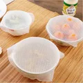 Couvercles de bols en silicone réutilisables 4 pièces accessoires de cuisine ronds pour conserver