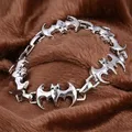 Bracelets de chauve-souris spéciaux pour hommes bracelet perlé en métal argenté bijoux turcs