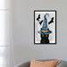 East Urban Home 'Black Cat I' Graphic Art Print on Canvas Canvas, Cotton in Black/Blue/Gray | 32 H x 18 W x 1.5 D in | Wayfair