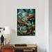 East Urban Home 'Tres Koi II' Painting Print on Wrapped Canvas Metal in Black/Blue/Green | 32 H x 24 W in | Wayfair