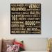 East Urban Home LA in Words by Luke Wilson - Gallery-Wrapped Canvas Giclée Canvas, Cotton in Black/Brown/Green | 26 H x 26 W x 1.5 D in | Wayfair