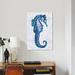 East Urban Home 'Sea Horse II' Painting Print on Canvas in Blue/White | 24 H x 16 W x 1 D in | Wayfair DBF3CD6C6052441382BD1DA2794C5310